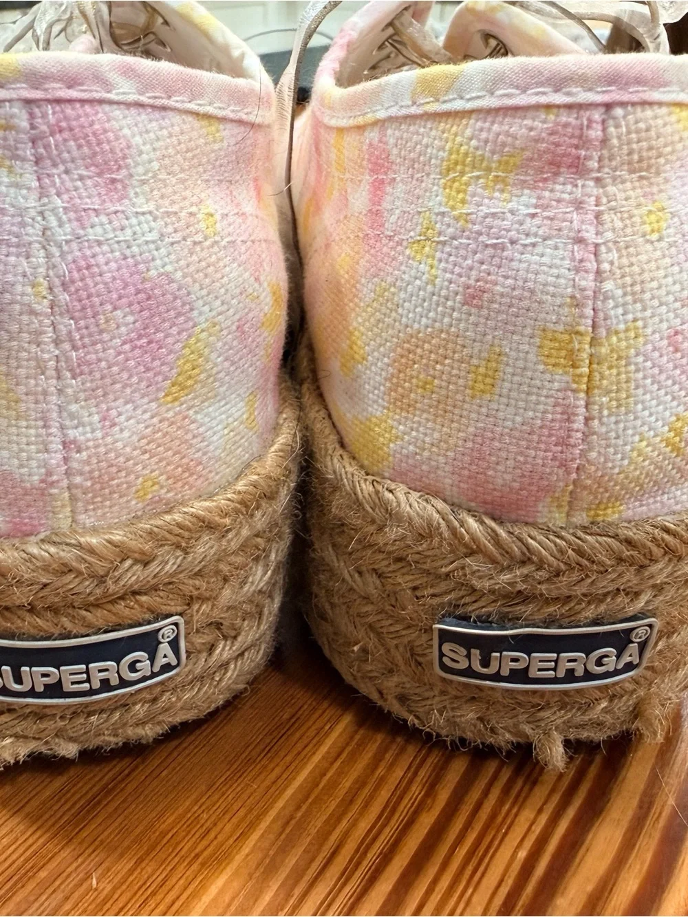 Superga x LoveShackFancy Pink and Yellow Floral Platform Espadrille Sneakers 39